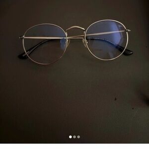 Diff Eyewear Silver Round Glasses. blue blocker